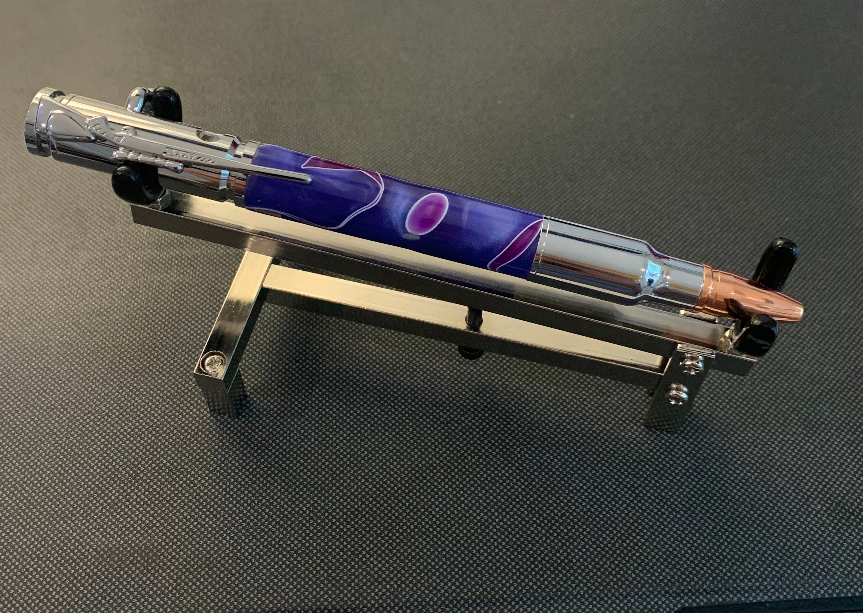 Violet Eclipse Bolt Action Pen  Handcrafted Acrylic 30-Caliber Bullet Pen